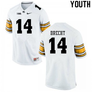 Youth Iowa Hawkeyes #14 Brody Brecht White Football Jersey 346702-871