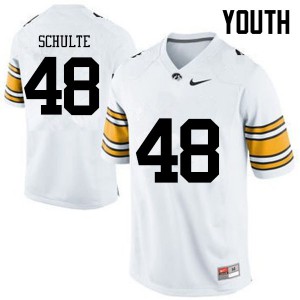 Youth Hawkeyes #48 Bryce Schulte White Stitched Jersey 789419-481