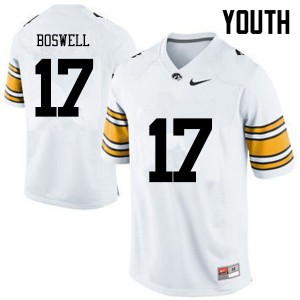Youth Iowa #17 Cedric Boswell White Official Jersey 361208-616