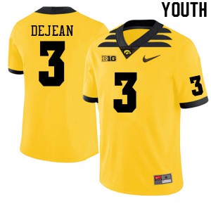 Youth Iowa #3 Cooper DeJean Gold Football Jerseys 891380-320