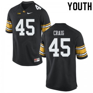 Youth University of Iowa #45 Deontae Craig Black Football Jerseys 975479-509