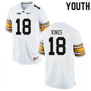 Youth Hawkeyes #18 Diante Vines White Football Jerseys 268744-518