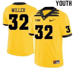Youth Iowa Hawkeyes #32 Eli Miller Gold Football Jerseys 726908-203
