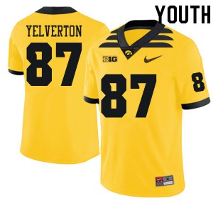 Youth Hawkeyes #87 Elijah Yelverton Gold University Jersey 107101-382