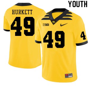 Youth Iowa #49 Ethan Hurkett Gold Embroidery Jerseys 355402-938
