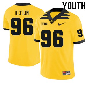 Youth University of Iowa #96 Jack Heflin Gold Stitched Jerseys 581309-248