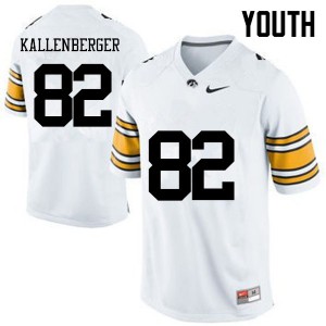 Youth University of Iowa #82 Jack Kallenberger White Player Jersey 529016-923