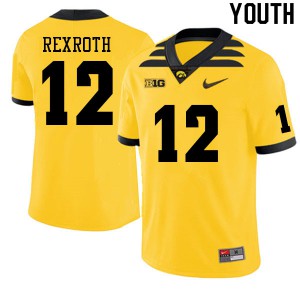 Youth Iowa #12 Jaxon Rexroth Gold University Jersey 884898-983