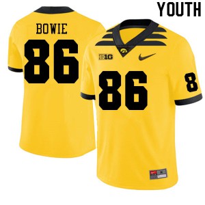 Youth University of Iowa #86 Jeff Bowie Gold Official Jerseys 273232-682