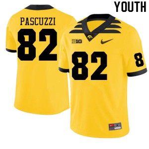 Youth University of Iowa #82 Johnny Pascuzzi Gold Football Jerseys 554541-969