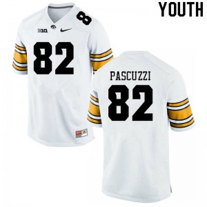 Youth Iowa Hawkeyes #82 Johnny Pascuzzi White Stitched Jerseys 395295-384