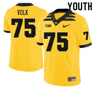 Youth Iowa #75 Josh Volk Gold Embroidery Jerseys 937610-216