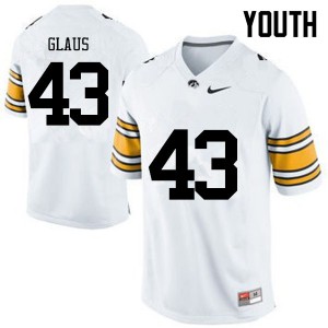 Youth Iowa #43 Keegan Glaus White Stitch Jerseys 489911-434