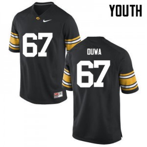 Youth Hawkeyes #67 Levi Duwa Black NCAA Jerseys 924799-927