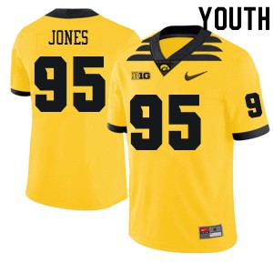 Youth University of Iowa #95 Logan Jones Gold Official Jerseys 815371-232
