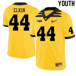 Youth Iowa Hawkeyes #44 Luke Elkin Gold Football Jersey 950345-849