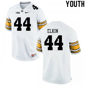 Youth Iowa #44 Luke Elkin White Football Jerseys 148307-623