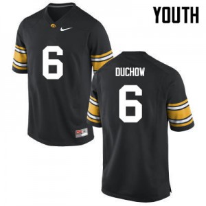 Youth Hawkeyes #6 Max Duchow Black Embroidery Jerseys 384715-547