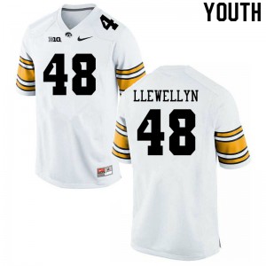 Youth Hawkeyes #48 Max Llewellyn White College Jerseys 924335-757