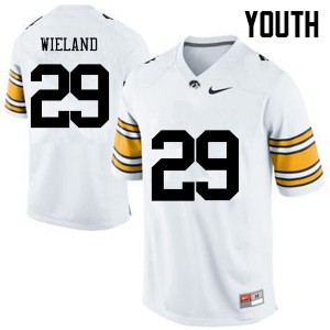 Youth Iowa #29 Nate Wieland White Official Jersey 627009-910