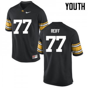 Youth Iowa #77 Riley Reiff Black College Jerseys 586888-706