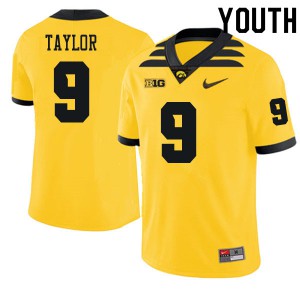 Youth Hawkeyes #9 Tory Taylor Gold University Jersey 866482-145