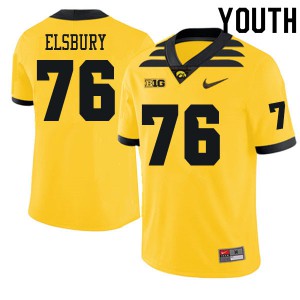 Youth Iowa Hawkeyes #76 Tyler Elsbury Gold Official Jerseys 278069-304