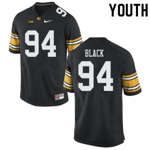 Youth Hawkeyes #94 Yahya Black Black Player Jerseys 823739-569