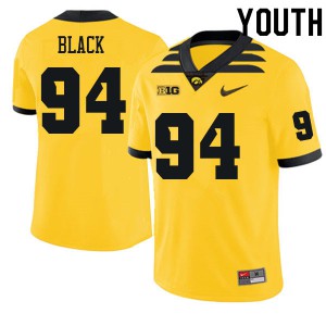 Youth University of Iowa #94 Yahya Black Gold High School Jerseys 859561-140